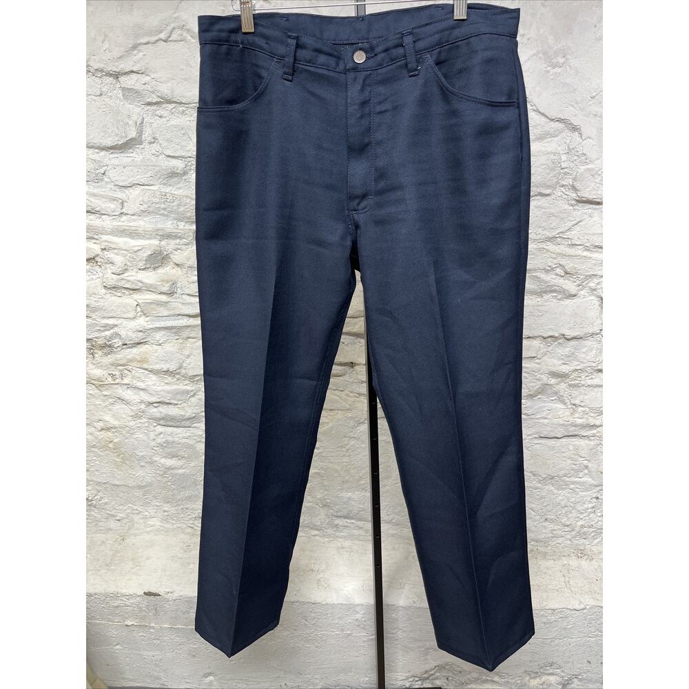 Maverick Pants 35 (34x30 Actual) Blue Polyester Western Vintage 70s 80s Cowboy